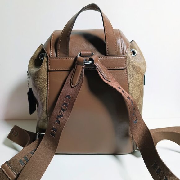 Coach Pace Backpack In Signature Canvas Khaki Saddle CR130 main image 11
